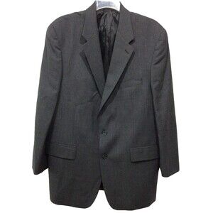 Chaps By Ralph Lauren Gray Blazer 2-Button 100% Wool Made In Canada 48T Red Labl